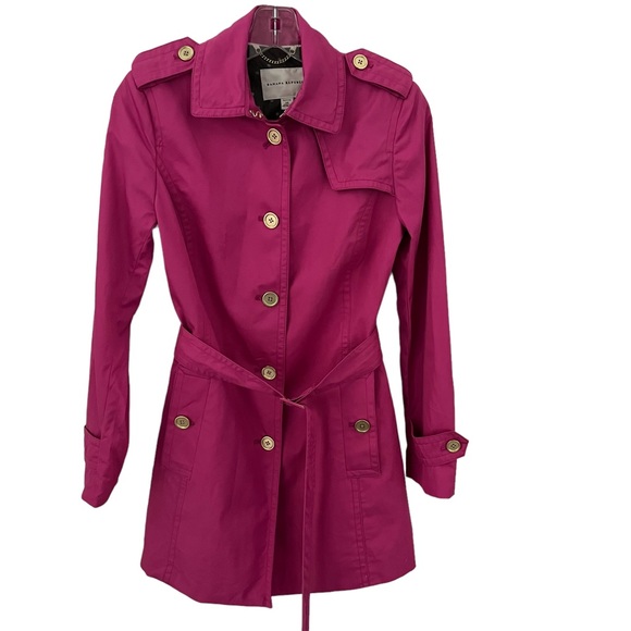 Banana Republic Jackets & Blazers - BANANA REPUBLIC Fuchsia Trench Coat Raincoat Adjustable Matching Belt Size XSP